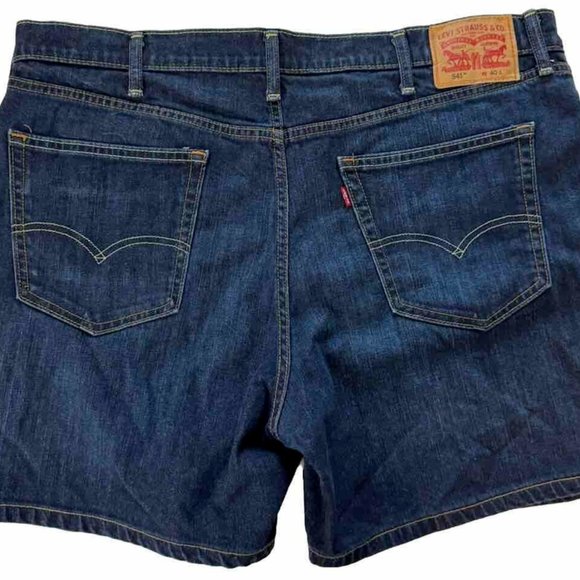 Levis 541 Dark Wash Red Tab Denim Jean Shorts Men's Size 40 - Picture 2 of 5
